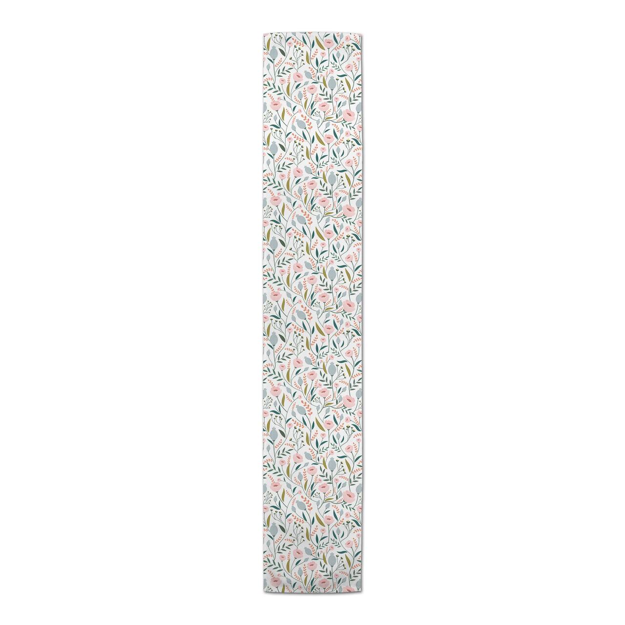 90" Pastel Floral Pattern Poly Twill Table Runner
